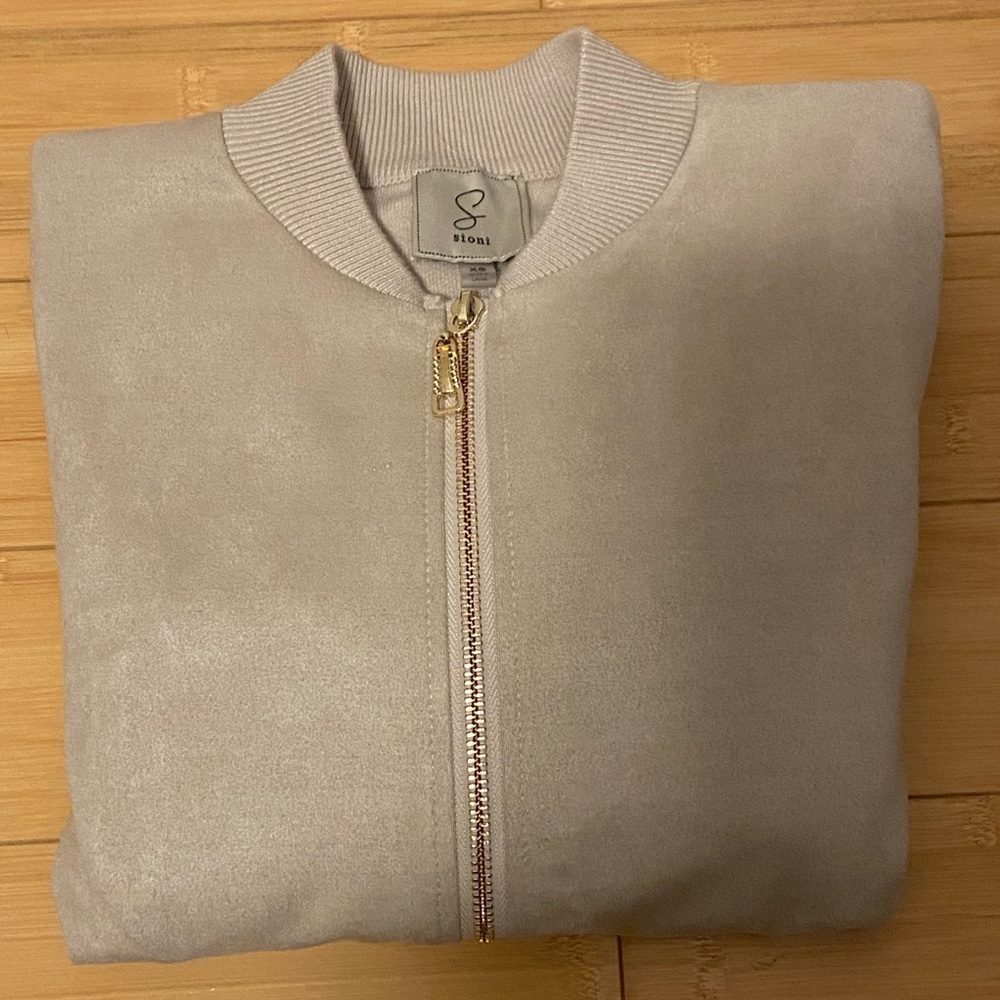 Sioni Women’s Faux Suede/Knit Bomber Jacket X-Small - Picture 8 of 8
